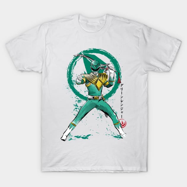 Green Ranger sumi e T-Shirt by DrMonekers